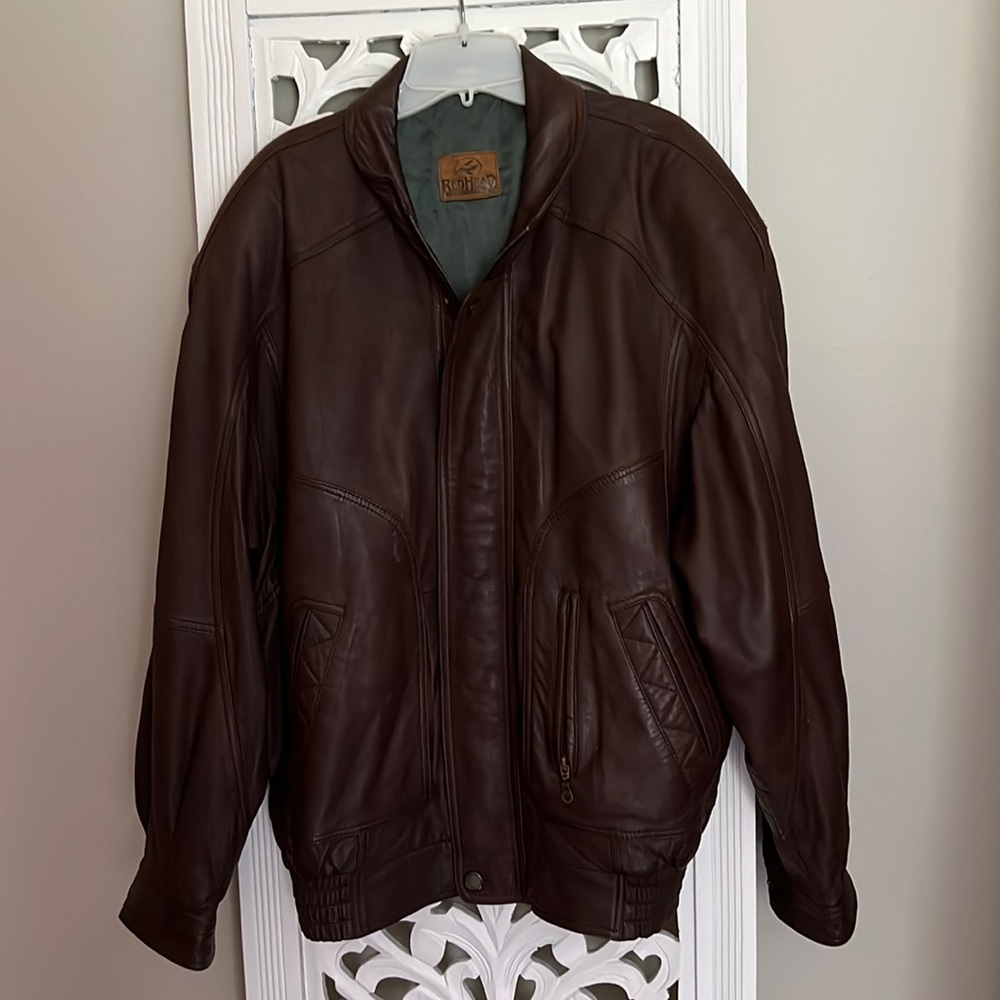 Classic Mens RedHead Leather Coat